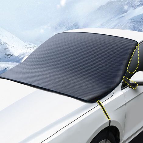 Parasol y cubierta para la nieve del parabrisas del coche - protector contra la intemperie - bloquea la radiación UV, la nieve, el hielo y las escarchas - fácil de instalar y plegar (1/5)