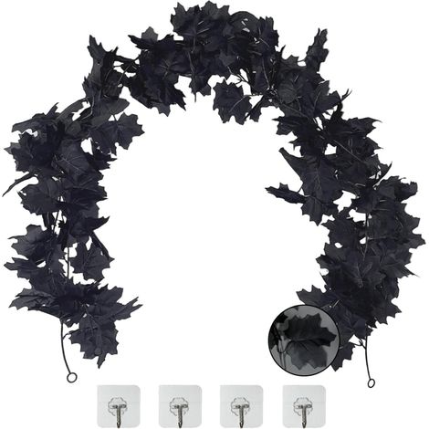 Halloween Girlande 2 Stück schwarz Herbst Girlande als praktisches Deko-Zubehör, schnelle Montage und (1/5)