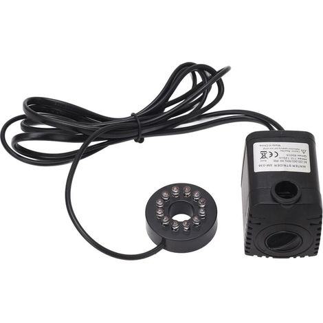Bomba de estanque ultrasilenciosa de caudal ajustable con luz LED, sumergible de 600 L/H para acuario (enchufe UE 220-240 V) (1/4)