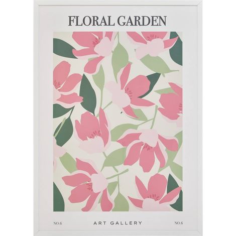 Affiche encadrée Fleur de rose 50x70cm - Atmosphera créateur d'intérieur (1/4)