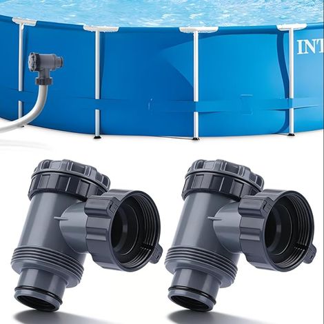 Valve à Piston de Rechange 38mm Vanne D'arrêt Piscine Robinet Piscine Valve à Piston Tuyau 38mm Plastique Gris (1/5)