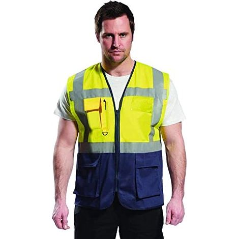 Gilet Executive Warsaw Colore: Giallo/navy Taglia 4xl - Portwest (1/4)