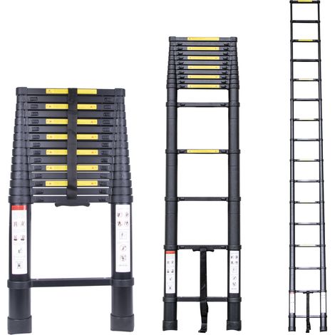 Échelle Télescopique en Aluminium Extensible Ladder Échelle Multi-Fonction Max 150KG - 4,7M