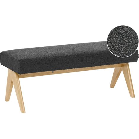 Panca da letto Boucle Panca da corridoio Gambe in legno nero e marrone chiaro Tamre (1/5)