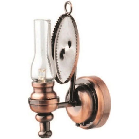 Lampe à huile en cuivre pour maison de poupée, applique murale Camden à éclairage LED à piles ( ) (1/2)