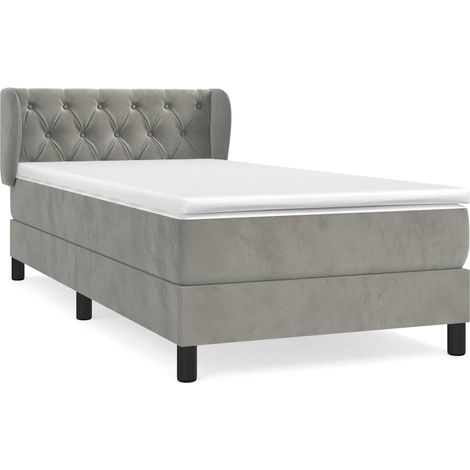 Maison Exclusive - Boxspringbett mit Matratze Hellgrau 80x200 cm (1/5)