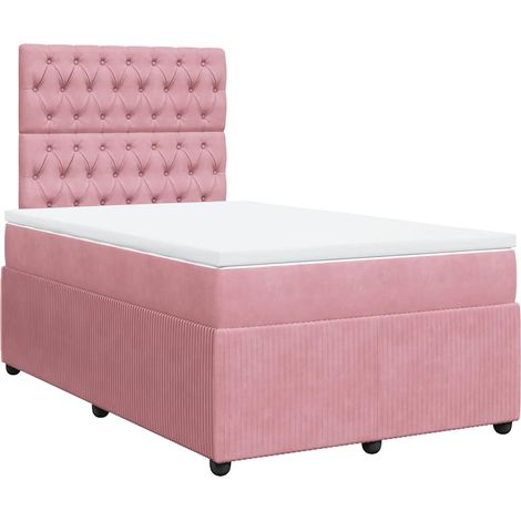 Boxspringbett mit Matratze Rosa 120x200 cm Samt vidaXL (1/5)