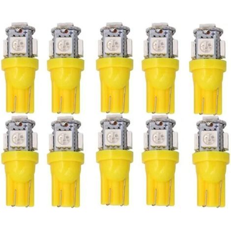 10 gelbe Lichter, T10 w5w LED 5050SMD 12V DC 10 Stück (1/5)