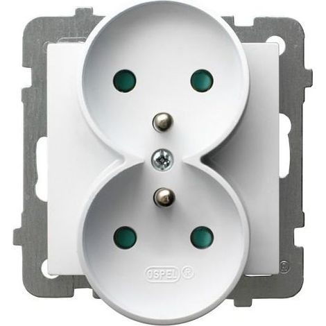 Prise double AS avec obturateurs blancs GP-2GRZP/m/00