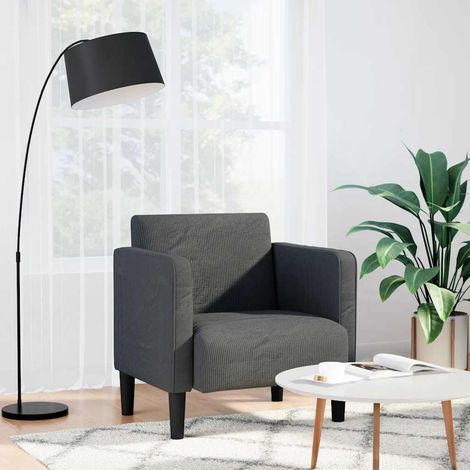 Canapé-chaise accoudoirs,Sofa,Fauteuil gris foncé 54 cm tissu velours côtelé (1/5)