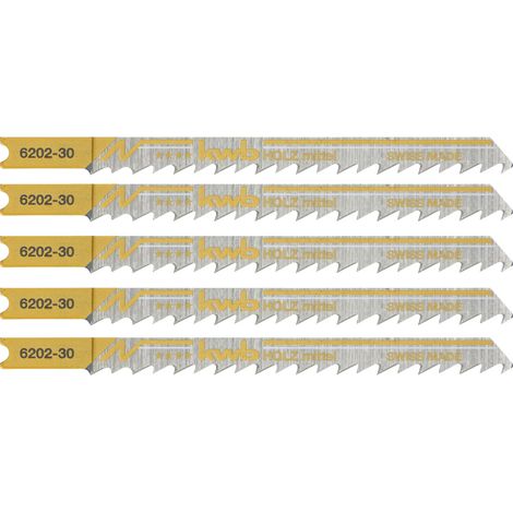 kwb 620235 Stichsägeblätter, Holzbearbeitung, HCS, Universalschaft, Profi-Pack, 5 x mittel 5 St. (1/3)