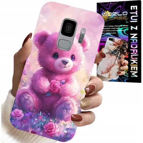 Coque pour Samsung Galaxy S9 - adorable ourson en peluche sur fond rose, coque + film protecteur (1/5)