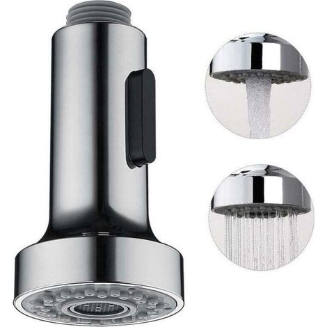 Douchette pour Robinet Cuisine Douchette 2 Modes Tête Robinet Cuisine Douchette Remplacement Douchette pour Rétractable Mitigeur Cuisine,Chromé,G1/2" (1/3)