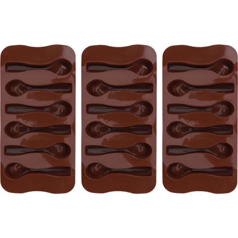 3-Piece DIY Non-Stick Silicone Spoon-Shaped Cake Chocolate Baking Mold Kitchen Utensils for Baking Supplies (1/5)