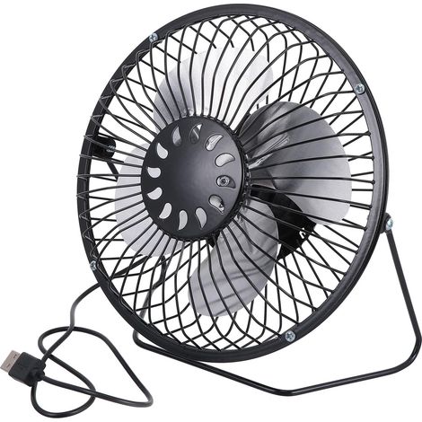 Ventilateur Silencieux USB 6 Pouces Noir pour Bureau Maison (1/5)