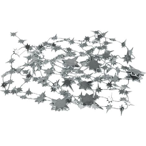 Ghirlanda di stelle per albero di Natale, argento, 270 cm