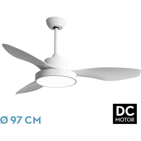 Ventilador dc hayate 24w 2650lm blanco 3asp 6vel 97d 3000-4000-6000k remoto,memoria y temporizador