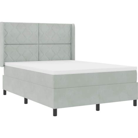 Maison Exclusive - Boxspringbett mit LED-Lichtleisten Hellgrau 14 (1/5)