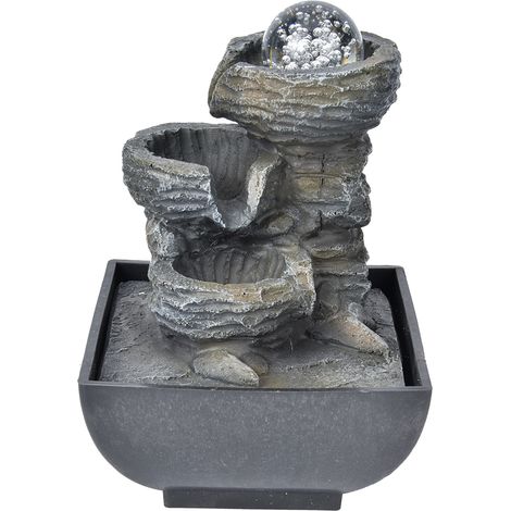 Fontaine de table élégante en résine avec boule lumineuse, décoration pour la maison et le paysage, prise européenne 220 V