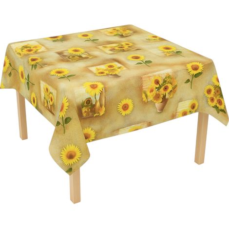 Rotolo tovaglia decorativa in PVC – modello girasole Materiale: PVC con supporto tessile (45 g/m²) Dimensioni rotolo: 1,37 × 20 m Breckner Germany (1/5)