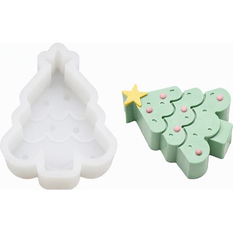Moule en silicone bougie motif sapin de Noël pour la pâtisserie (1/5)