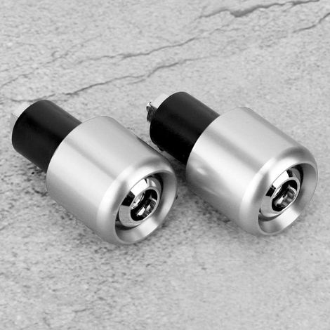 Bouchon d'extrémité de Poignée en Alliage d'aluminium, 2 Pièces, Accessoire de Modification, Bouchon 'extrémité de Guidon de 22mm de Diamètre (SILVER) (1/5)