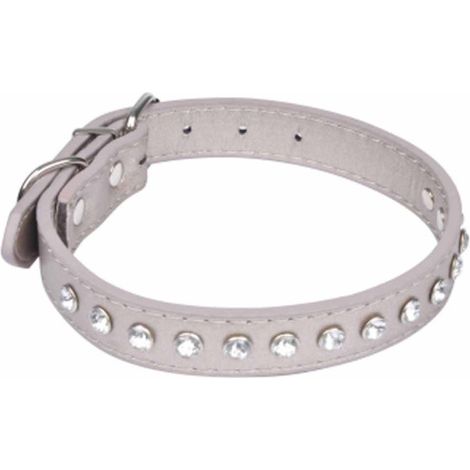 Collier Fantaisie pour Chien "Strass" 45cm Gris