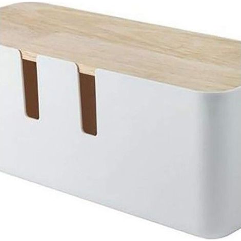 Boîte de rangement pour câbles, idéale pour la maison et le bureau, compatible avec les prises TV, ordinateurs et ports USB. (1/5)