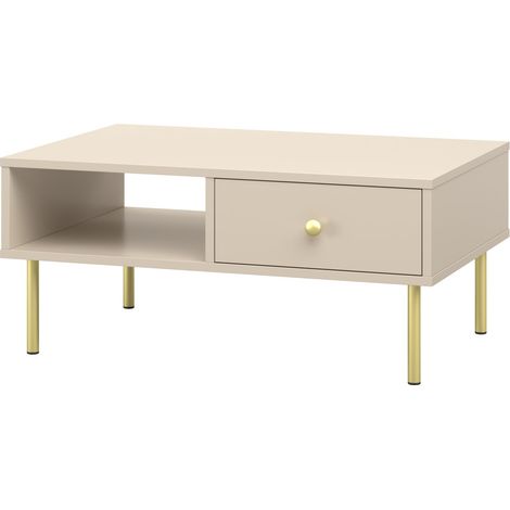 Tavolino da salotto Venus in cashmere con cassetto (1/4)