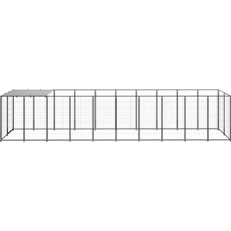 INLIFE Chenil Noir 6,05 m² Acier (1/5)