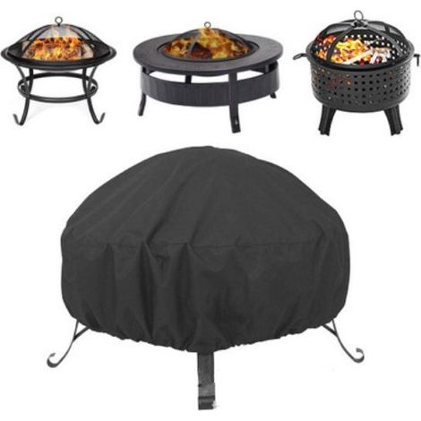 Housse de Protection pour BraséRos Barbecue ImperméAble Rond,Coupe-Vent, Housse brasero RéSistant à la DéChirure,Tissu Oxford 210D Housse pour Foyer Barbecue,Housses pour BraséRos (77x31cm) (1/5)