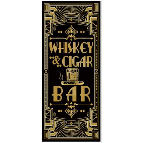 Poster photo de fête des années 1920 Grandeur Bar à whisky et cigares Art Déco Jazz 183x76 cm (1/5)