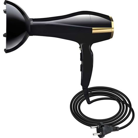 Sèche-cheveux - AVIZAR - 1500W - Air chaud et air froid - 2 températures - Noir