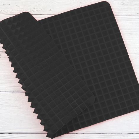 Dabi Amazon recomienda la esterilla de cocina piramidal para barbacoa, apta para microondas y horno, fabricada en silicona resistente a altas temperaturas (negro tinta). (1/5)