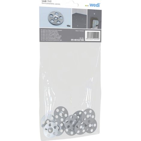 Wedi – Rondelles galvanisées 35mm – Lot de 10 pièces – Fixation panneaux isolants – Acier inoxydable pour maintien optimal