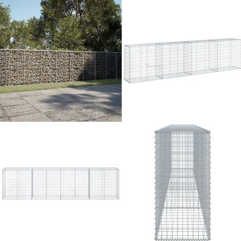 vidaXL Panier gabion avec couvercle 400x50x100 cm fer galvanisé (1/5)