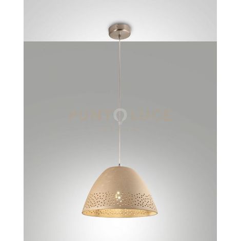 CASALE SOSPENSIONE KAKI 1 LUCE ATTACCO E27 IN METALLO E CERAMICA