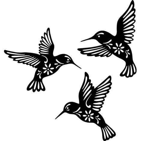 Sculpture Murale en Métal Décoration Fer Forgé Art Oiseaux Noir d'intérieur Jardin (1/5)