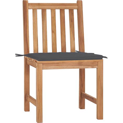 Maison Exclusive - Gartenstühle 2 Stk. mit Kissen Massivholz Teak (1/5)