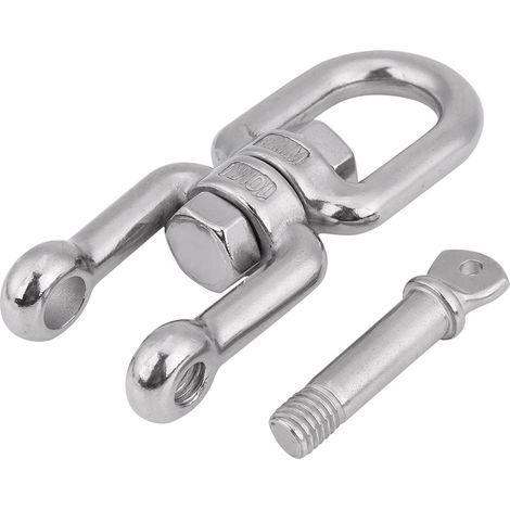 Lot robuste en acier inoxydable 304, mousqueton pivotant à anneau tournant 10mm (1/5)