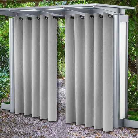 Rideau imperméable à œillets, opaque, résistant aux intempéries, pour jardin, terrasse, pergola ou balcon. (1/5)