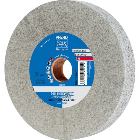 PFERD TOOLS POLINOX Gewickeltes Vlies-Rad PNK Ø 150x25 mm Bohrung-Ø 25,4 mm Hart SIC Fein für Finish (1/2)