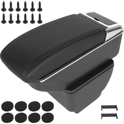 Accoudoir Mazda 2 07-14 avec compartiment de rangement, cuir écologique noir + kit d'installation (1/2)