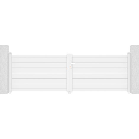 Flügeltor 3,5m EIGER H.115 Weißaluminium (1/5)