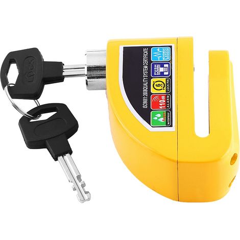 Antivol disque de frein antivol pour moto scooter vélo avec alarme de sécurité jaune (1/5)