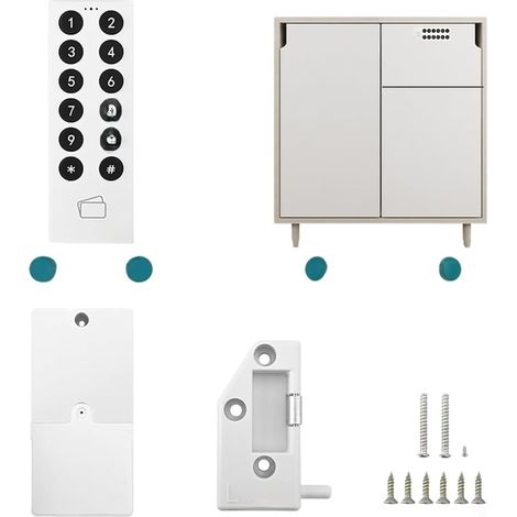 Keyless cabinet lock with 365-day password protection for battery operation. (1/5)