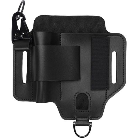 Custodia Attrezzi in Pelle PU con Clip Doppia e Porta Lampada – Design Robusto e Resistente all'Usura – Ideale per Campeggio, Escursionismo e Lavoro Professionale (1/4)