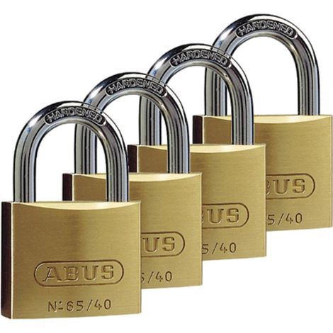 ABUS 35127 65/40mm Brass Padlock Quad Pack ABU6540QPK