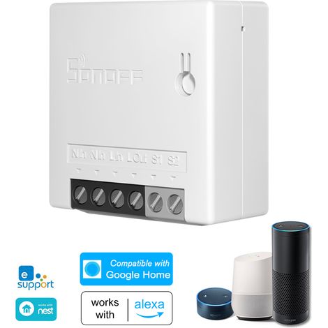 SONOFF MINI R2 DIY Smart-Schalter, kabelloser WLAN-Kompakt-Sprachfernbedienungsschalter, kompatibel mit Nest Home, IFTTT und Alexa (1/5)