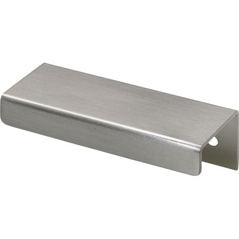 Hettich Möbelgriff Aluminium Edelstahl Optik 12,5 x 80 x 35 mm - 1 Stück Filzgleiter & Möbelgriffe